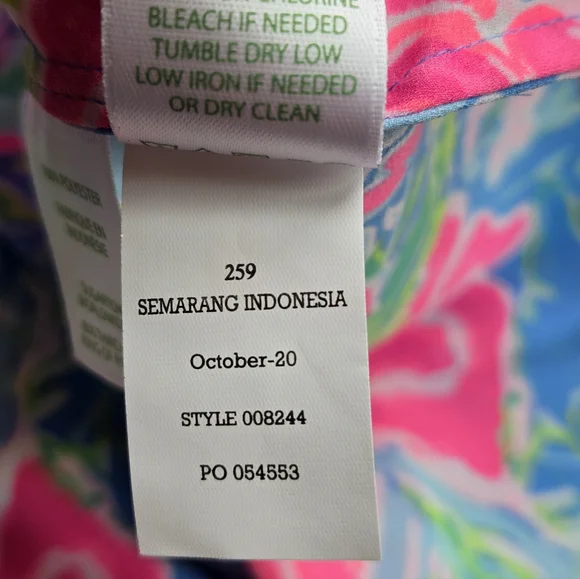 Lilly Pulitzer Blue & Pink Floral V-Neck Blouse with Tie Sleeves - Large🌺🌸 - Picture 12 of 12